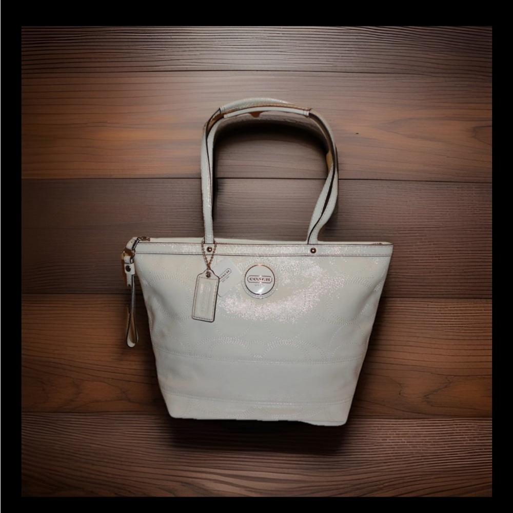 Coach Cream Leather Tote Bag